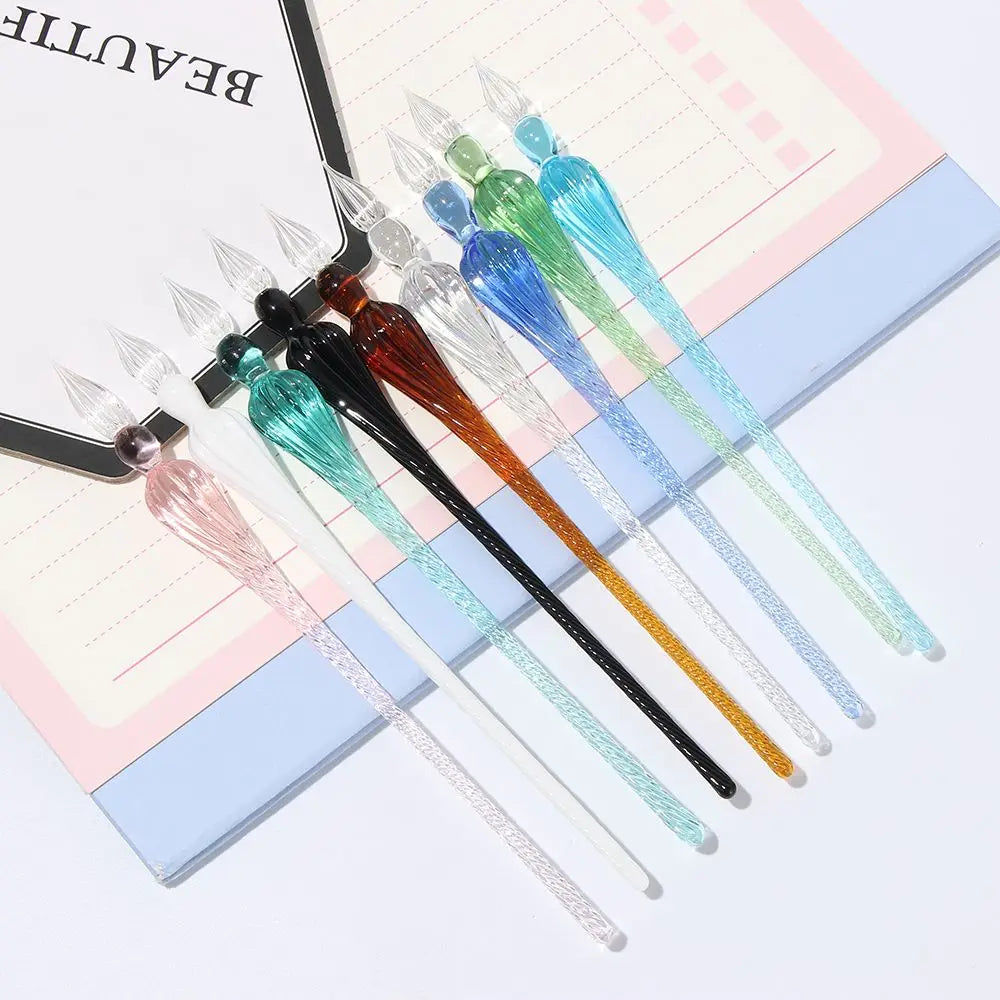 Vintage Glass Dip Dipping Pen Art Painting Supplies Reusable Filling Ink Signature Calligraphy Fountain Pen