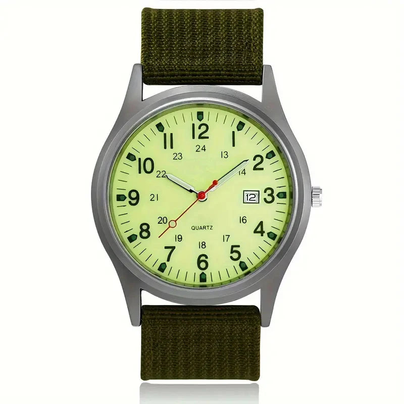 2023 Fashion Men Watches Fashion Mens Quartz Watch Luminous Hands Male Clock Big Dial Waterproof Man Wristwatch - Light Green