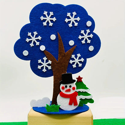 DIY Felt Seasonal Tree Craft Kit Four Seasons Vibrant Colors Polyester Material Fun Design Year Round Decoration Tree Ornamen