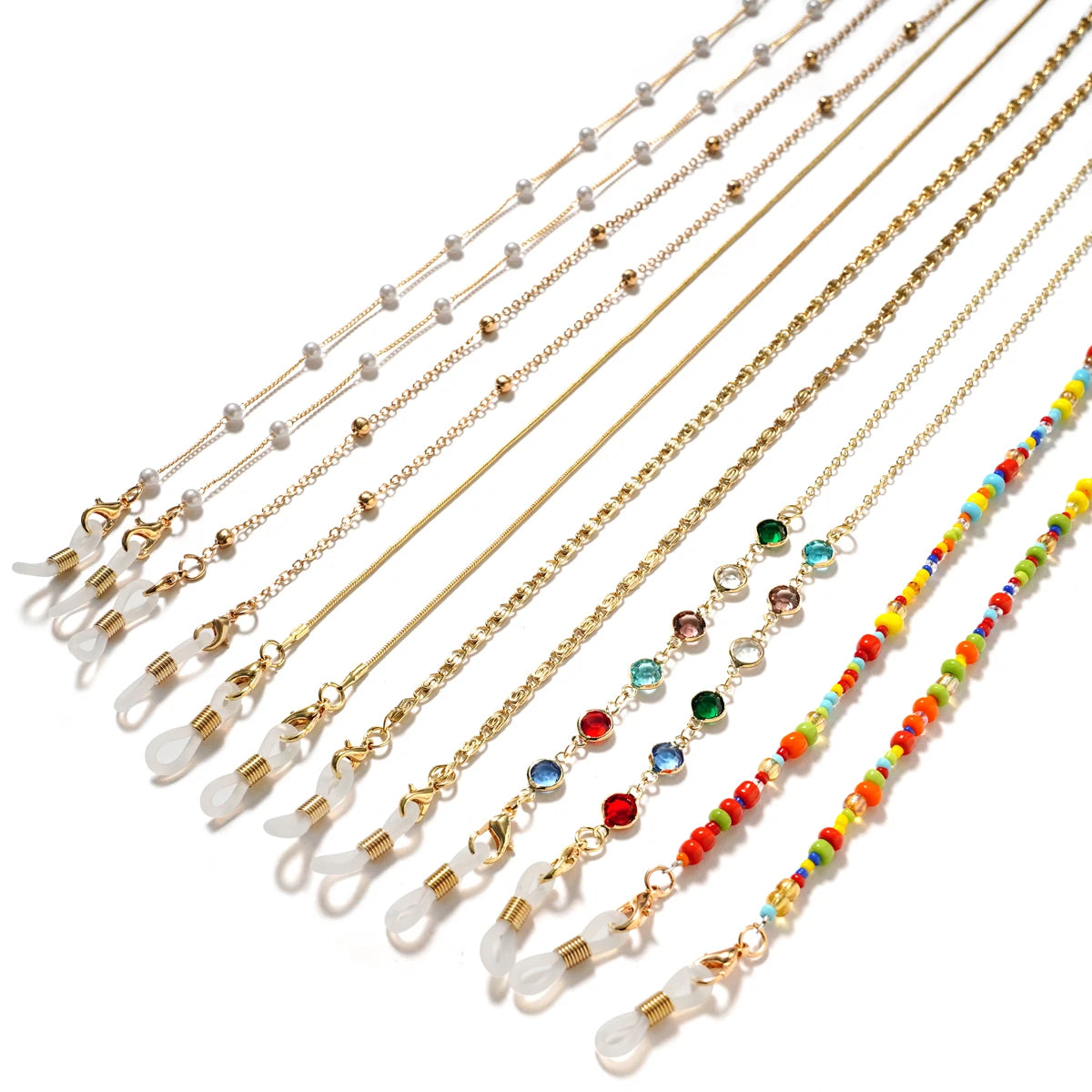 Sunglasses Masking Chains For Women Acrylic Pearl Crystal Eyeglasses Chains Lanyard Glass 2022 New Fashion Jewelry