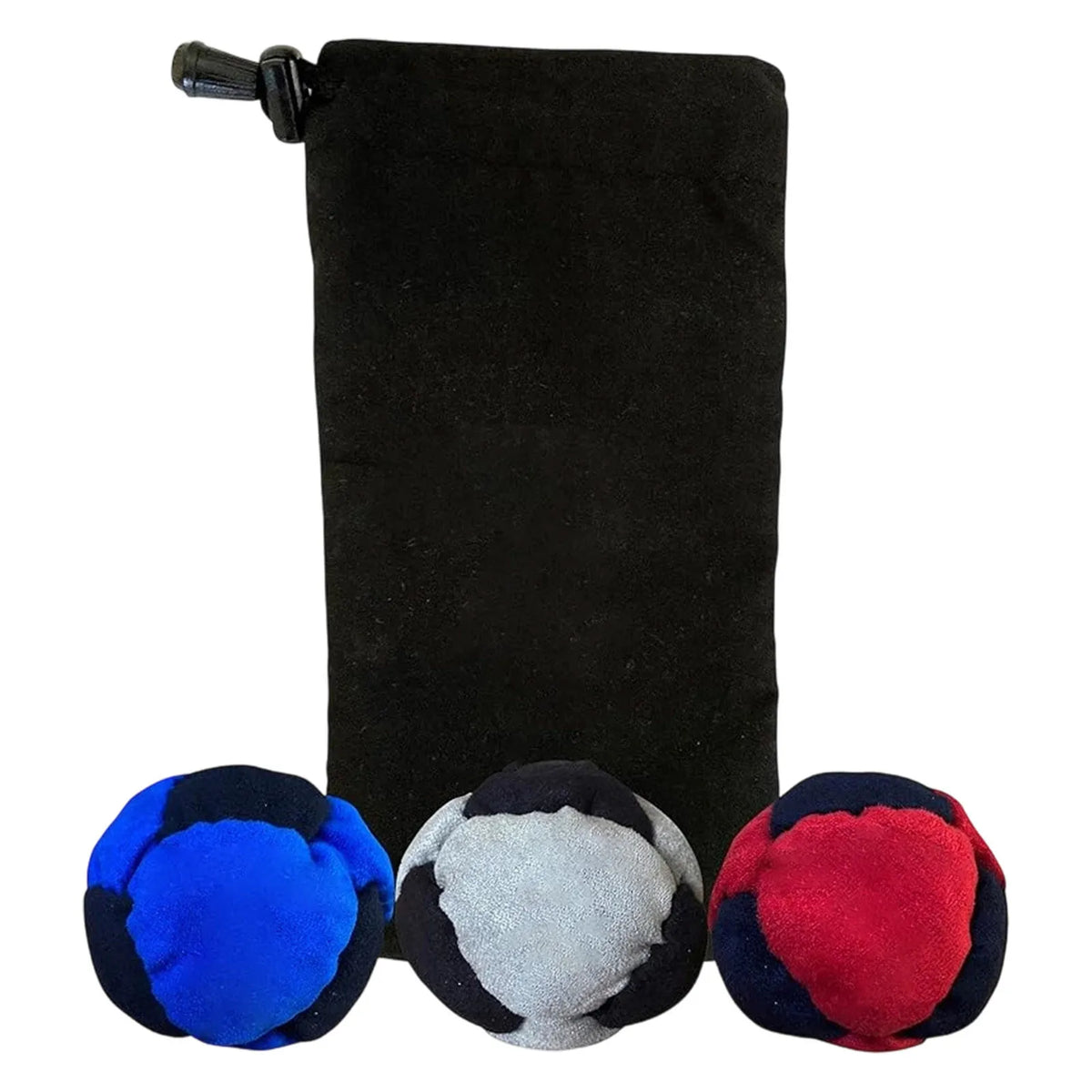 Classic Footbag Hacky Sack 3-Pack with Carry Pouch,Sand-Filled 8-Panel Synthetic Suede Footbag Set for Beginners &Player - 3p