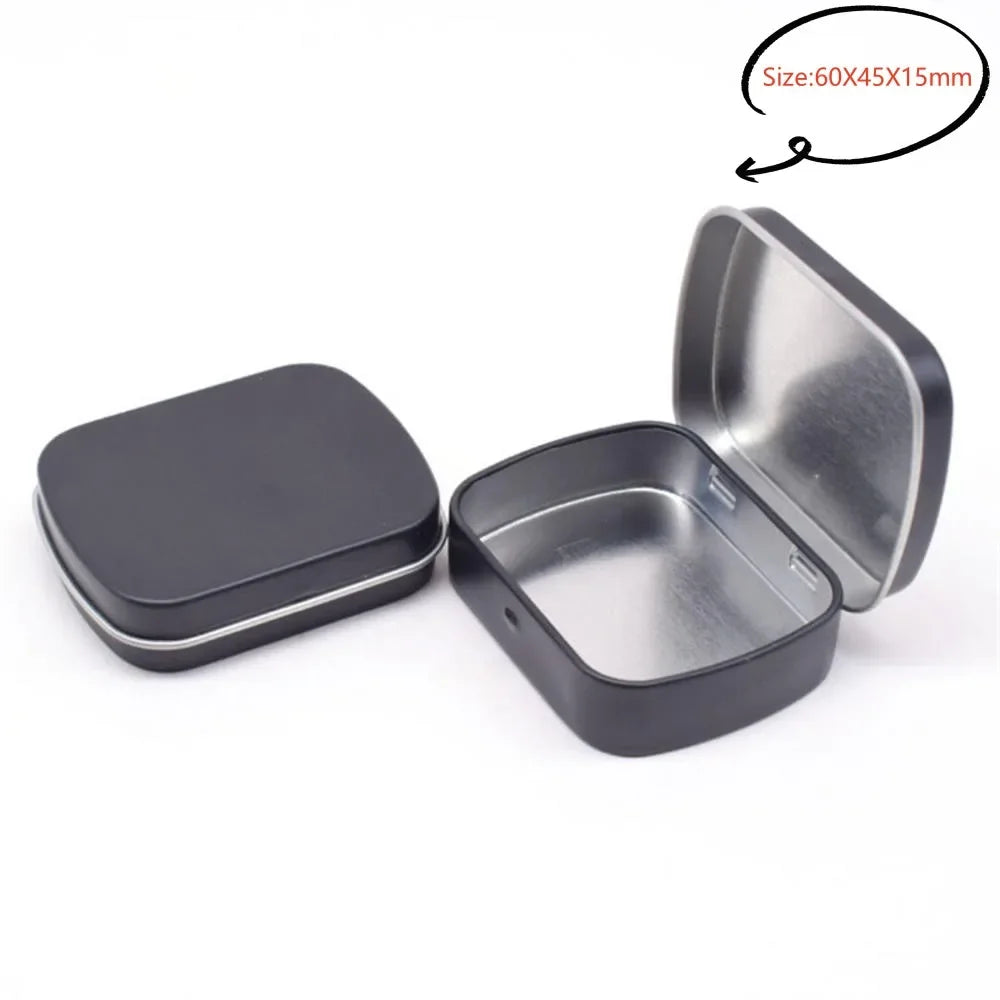 New Square Tin Storage Boxes Small Metal Storage Box Silver Jewelry Keys Coins Metal Box Tin Wedding Candy Storage Tin Can - 