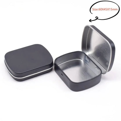 New Square Tin Storage Boxes Small Metal Storage Box Silver Jewelry Keys Coins Metal Box Tin Wedding Candy Storage Tin Can - 