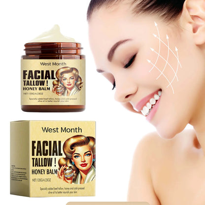 Beef Tallow Face Cream Lasting Moisturizing Soothing Facial Skin Firming Increase Facial Elasticity Nourishing Smooth Skin Ca
