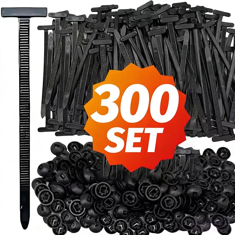 Nylon Cable Tie Buckle Heavy Duty Zip Ties with Pin Button Universal Self-locking Zip Ties Tool Car Daily Repair Fastening St
