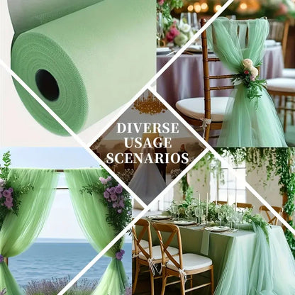 Tulle Fabric DIY Decor Wedding Accessorie XMS Party Event Sheer Mesh Fabric Elegant Material Table Runner Chair Bows Backdrop