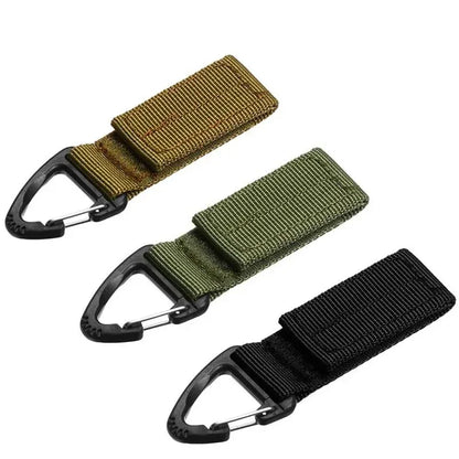 1/2/3Pcs Tactical Hanging Key Hook Clip Clamp Buckle Nylon Webbing Molle Belt Carabiner Outdoor Strap Climbing Accessories - 