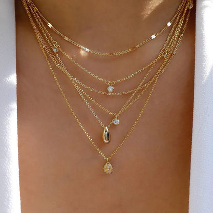 Vintage Gold Color Multiple Styles Necklace For Women Trendy Multi-Layer Disc Pendant Necklaces New Tendyaces Set Jewelry Gif