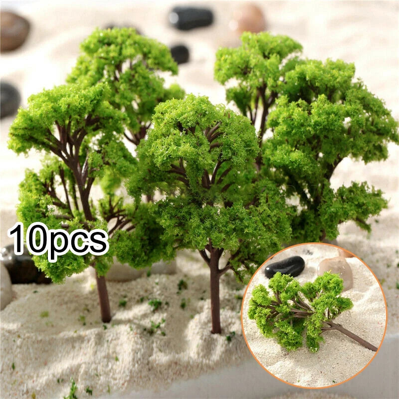 10pcs 4CM Model Trees Train Railroad Layout Diorama Wargame Scenery Miniature Tree Decoration