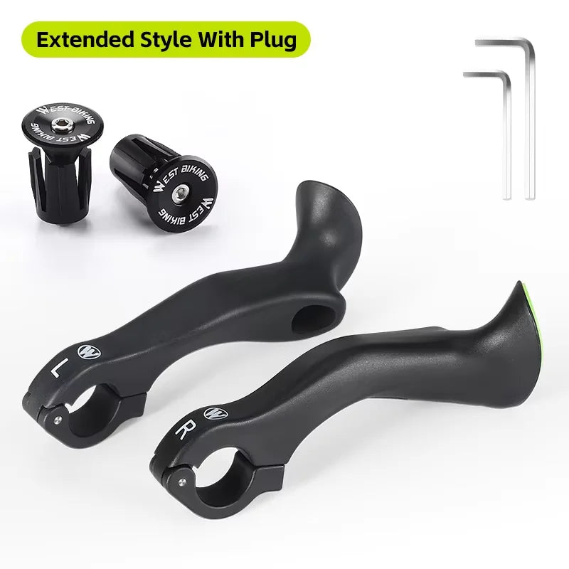 WEST BIKNG Bicycle Bar Ends Ergonomic MTB Mountain Road Gravel Bike Inner Bar Ends Alloy Plug Auxiliary Handlebar Cycling Par
