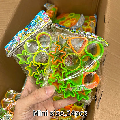12/24 Rainbow Magic Springs Circle Toys Kids Birthday Party Favors Guests Giveaway Small Gifts Pinata Fillers Flexible Funny 