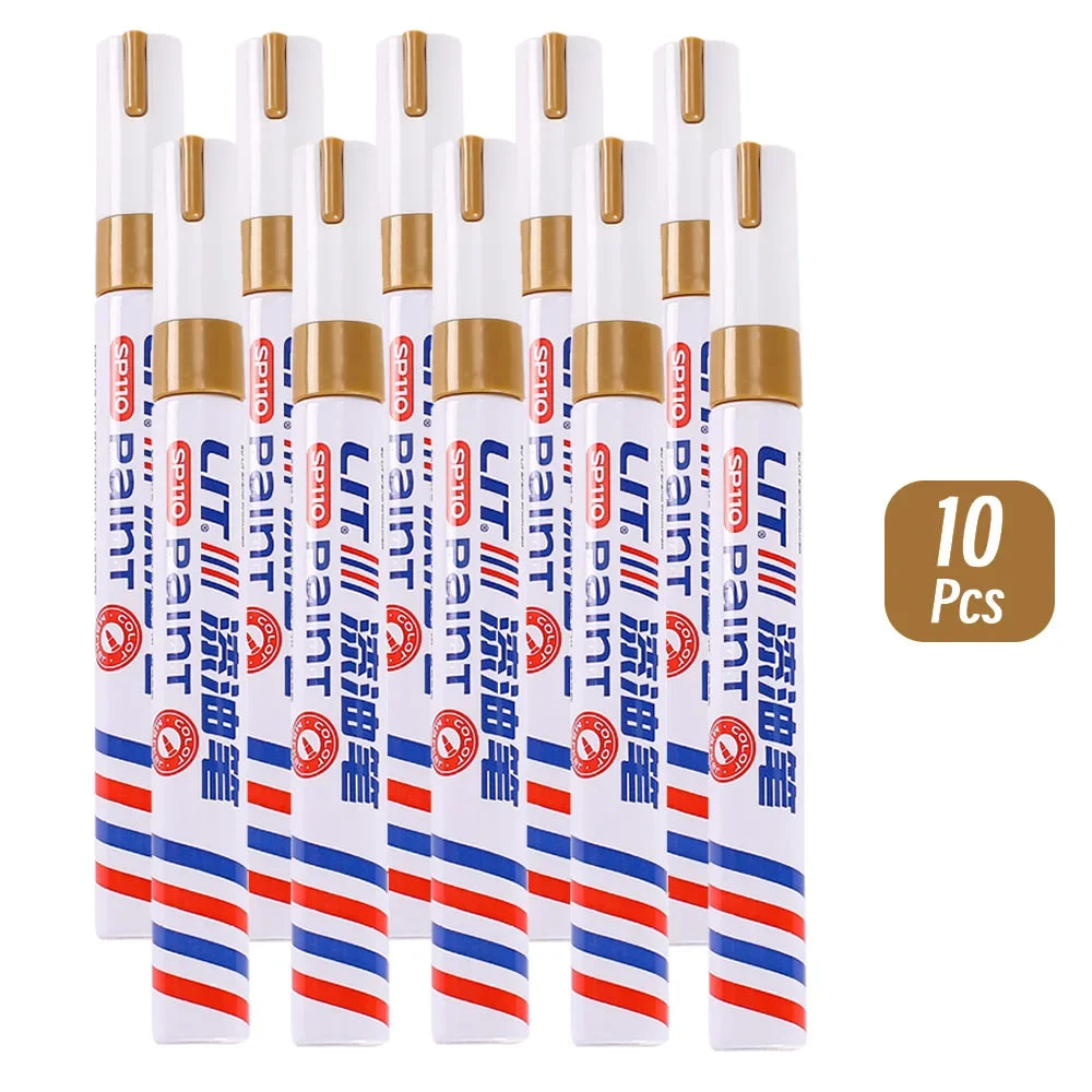 3mm 10p Colorful 8 Colors Permanent Paint Marker Waterproof White Markers tire tread rubber fabric Paint metal Paint Marker P