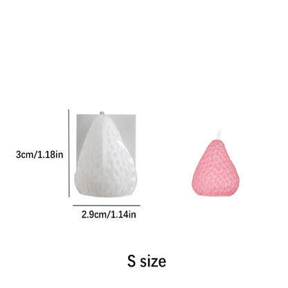 3D Strawberry Candle Silicone Mold Cute Fruit Candle Making Kit DIY Handmade Crafts for Valentine's Day Wedding Party Home De