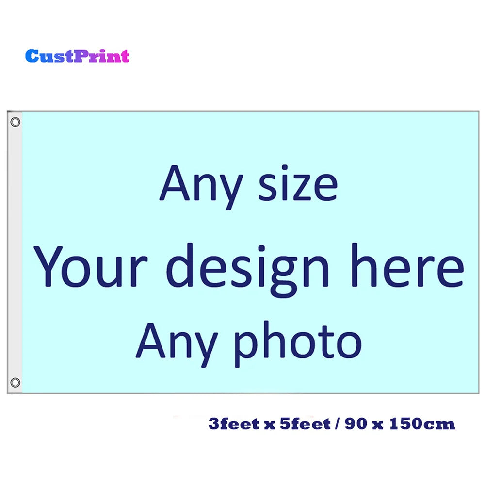 Digital Print Custom Flag 90cm * 150cm DIY Polyester Banner Customize 3ft * 5ft Flags And Banners