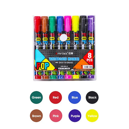 8/12 Colour POP Whiteboard Marker Set,Erasable, Refillable,Safety,Non-Toxic,High Capacity,Office,Conferencing,Educational Ite