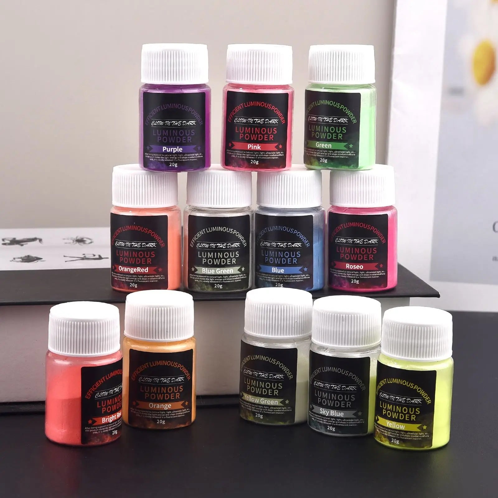 NEW 20g Luminous Powder Resin Pigment DIY Epoxy Resin Mold Nail Art Glitter Powder Glow In The Dark Jewelry Making Supplies