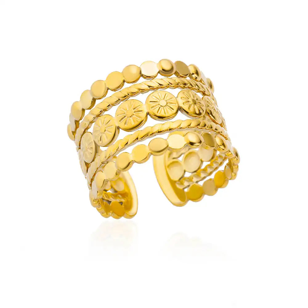 316L Stainless Steel Rings for Women Gold Color Never Fade Luxury Classic rings wedding couple rings Jewelry - JZ4823G