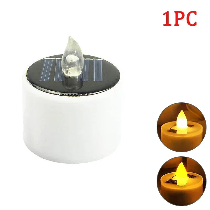 Solar Tea Light Led Candles Flameless Outdoor Waterproof Solar Tea Lights Rechargeable Candles for Party Garden Home Decor