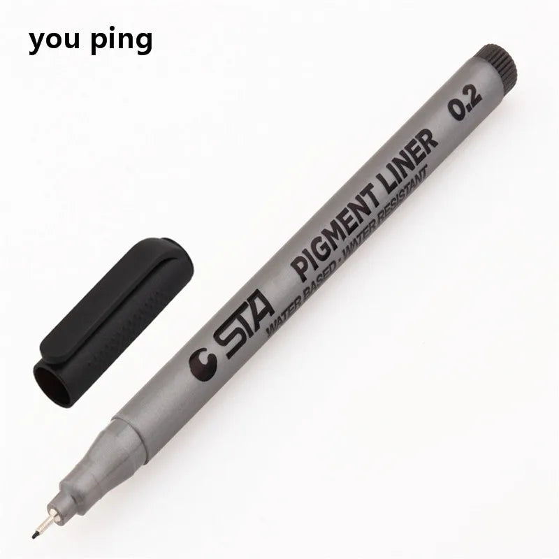 Waterproof Art Markers Brush Pen Sketch Drawing comics Pigment Line Pens Office School Stationery Supplies - 02