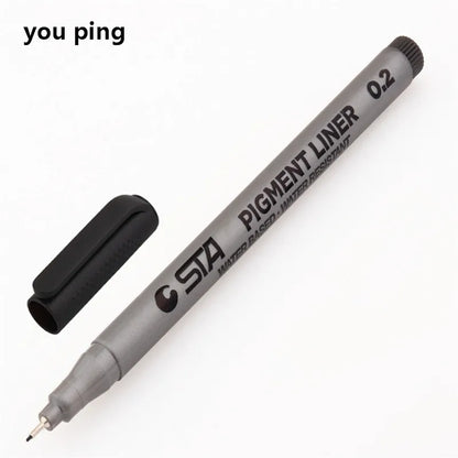 Waterproof Art Markers Brush Pen Sketch Drawing comics Pigment Line Pens Office School Stationery Supplies - 02