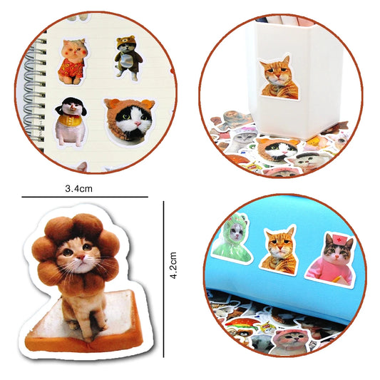 10/50/100pcs Funny Cat Stickers Cartoon Cute Decals Toy Stationery Guitar Phone Bicycle Laptop Luggage Car Graffiti Kids Stic