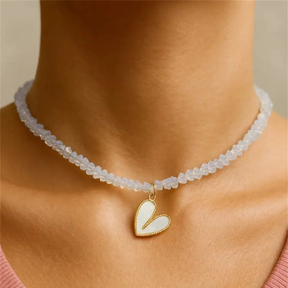 Fashion Punk Exaggerate Chain Crystal Heart Shaped Pendant Multilevel Punk Necklace For Women Vintage Choker Wedding Jewelry