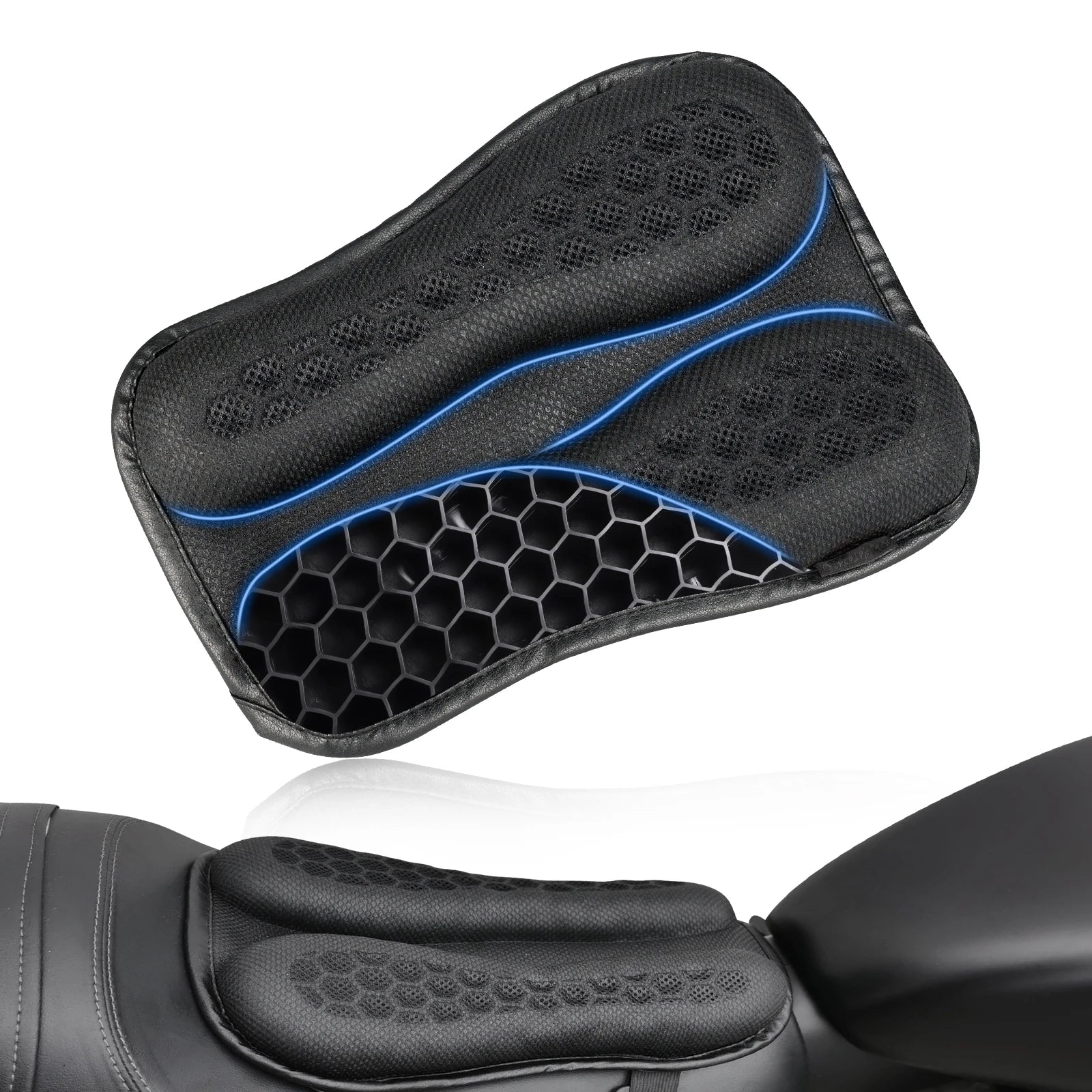Motorcycle Seat Cushion 3D Honeycomb Anti-slip Motorcycle Gel Seat Cushion Moto Pressure Relief Ride Seat Pad Moto Accessorie