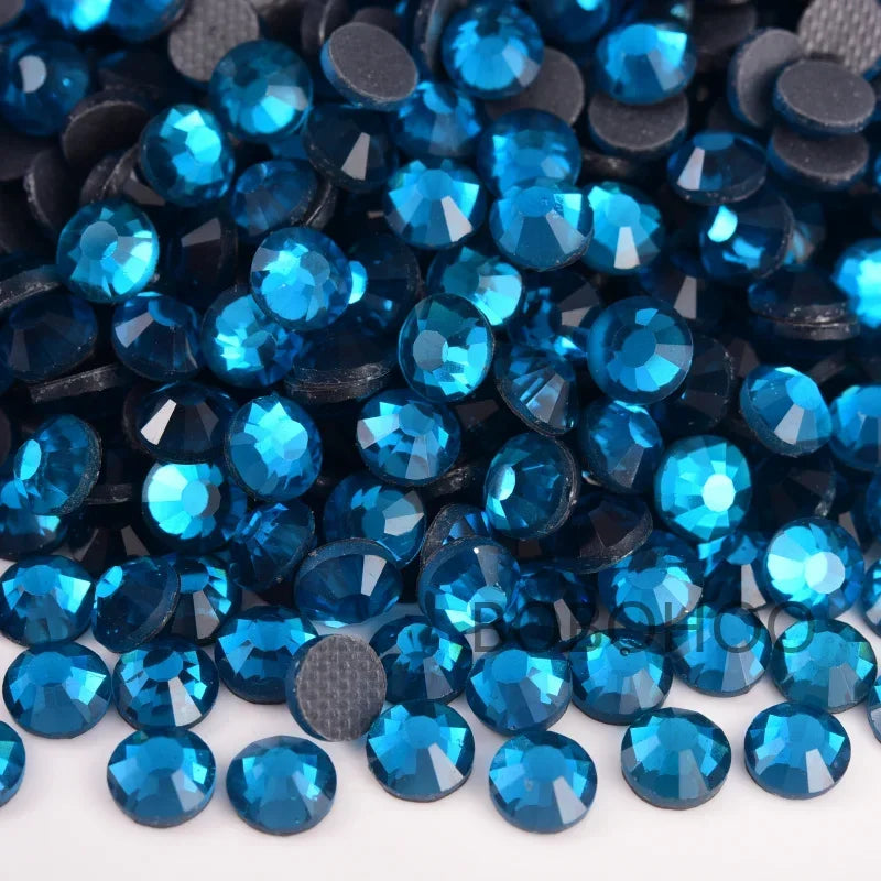 Bobohoo DMC SS6-SS30 Crystal Stones HotFix Rhinestone Glitter Crystal Strass Iron On Rhinestones For Garment Clothing Dress