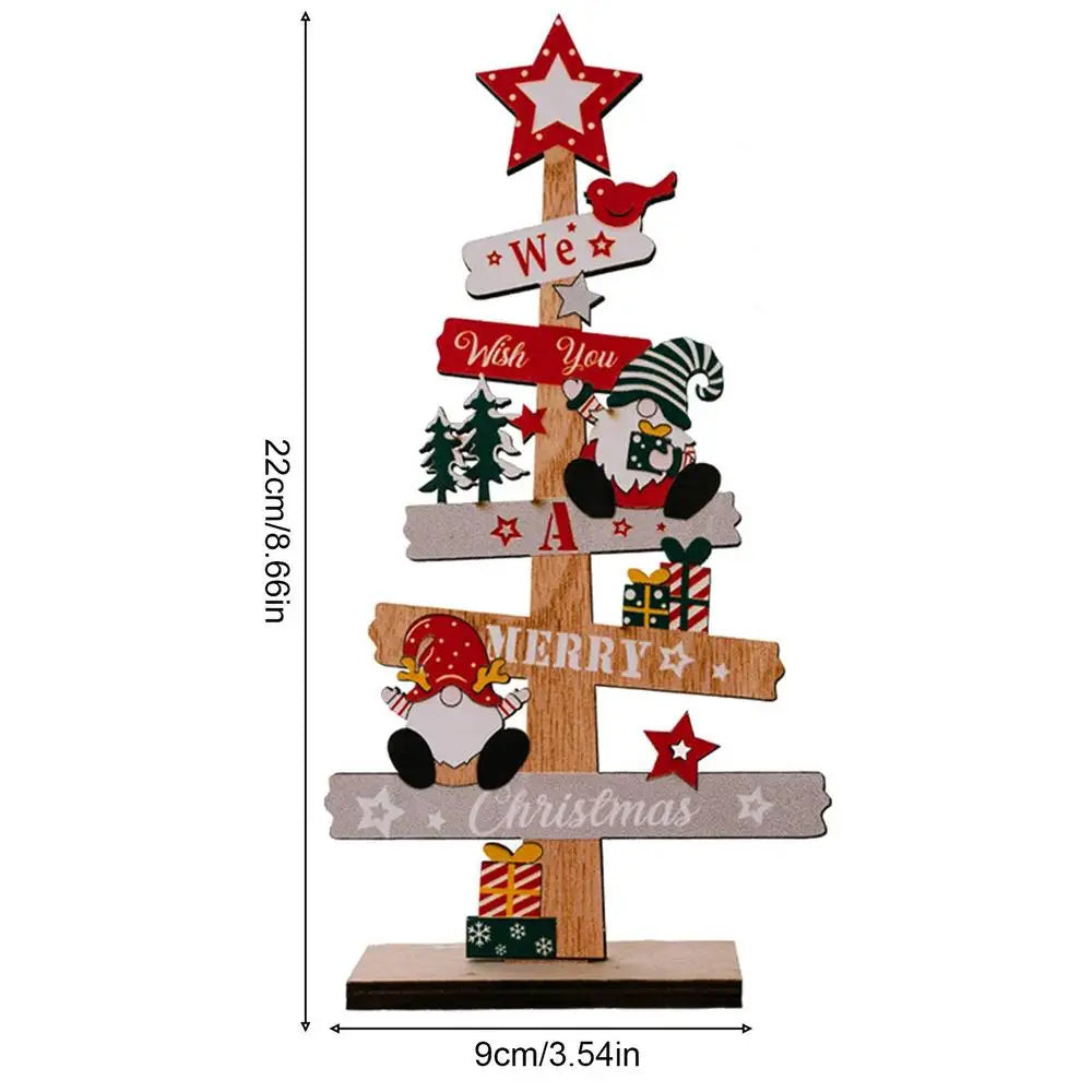 Desktop Christmas Tree Santa Claus DIY Decoration Wooden Christmas Signs Plaque Xmas Decoration 2024 New Years Party Gifts - 