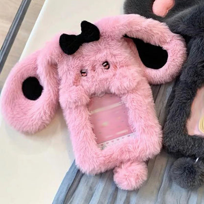 Cute Little Devil Plush Card Holder for Students Campus Photo ID Bus Card Display Pendant Pocket Card Protector Accessories