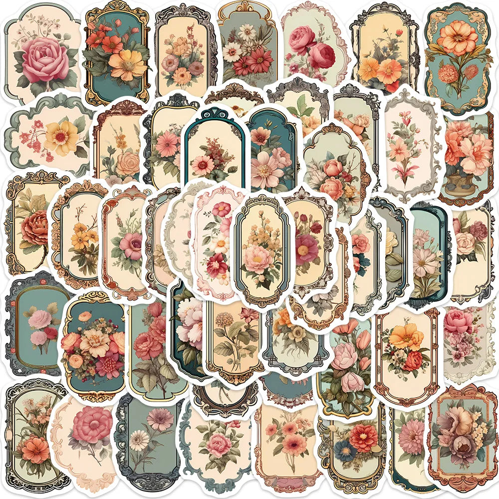 10/30/50PCS Vintage Aesthetic Stickers Series Rural Life Graffiti Children's Toys DIY Notebook Phone iPad Decoration - H-A595