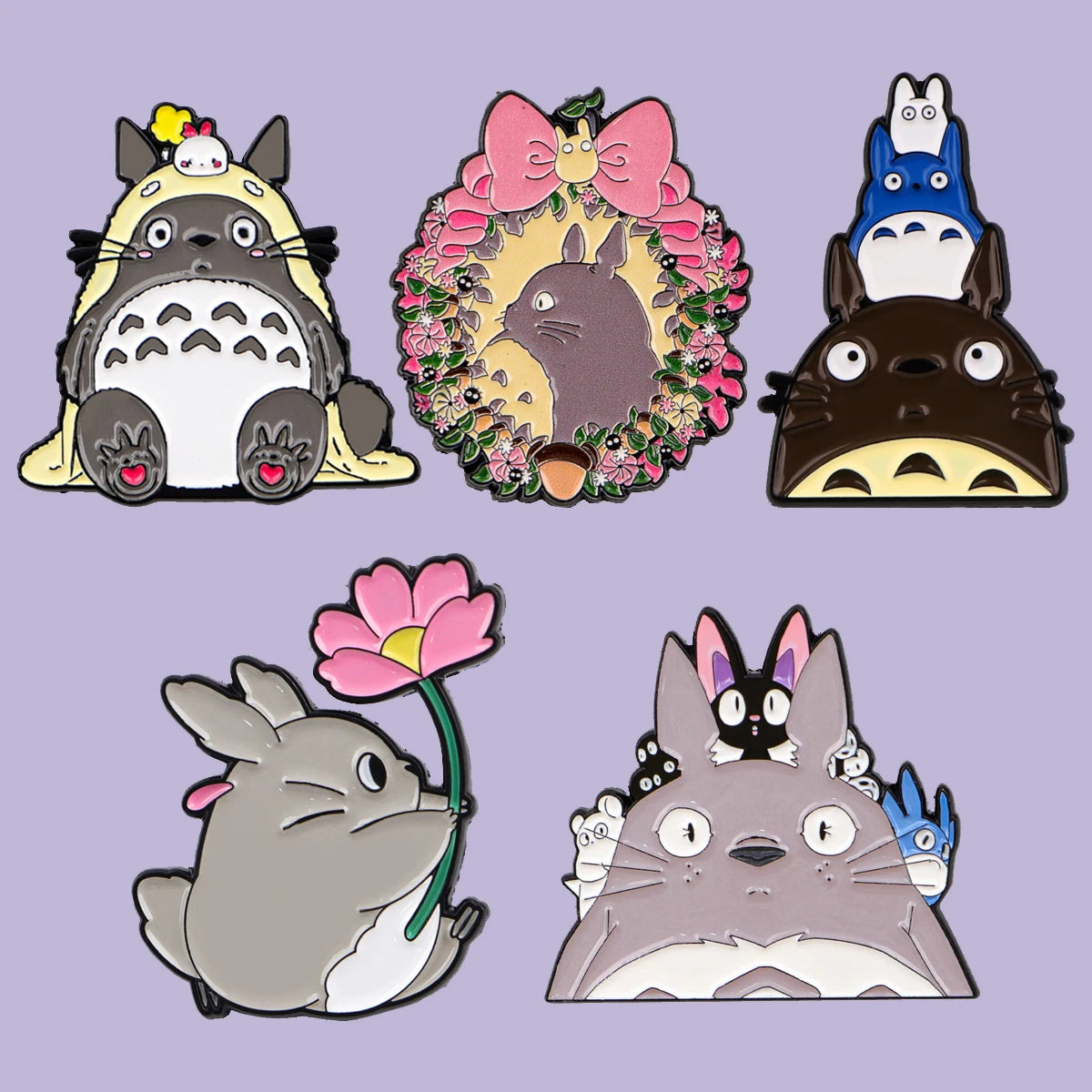 Mix 5pcs/set Grey Genie Enamel Pin Lovely Brooches For Lapel Pins Badge on Backpack Clothing Accessories Fashion Jewelry Gift