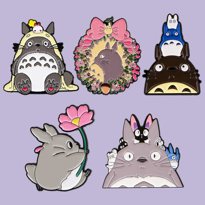 Mix 5pcs/set Grey Genie Enamel Pin Lovely Brooches For Lapel Pins Badge on Backpack Clothing Accessories Fashion Jewelry Gift