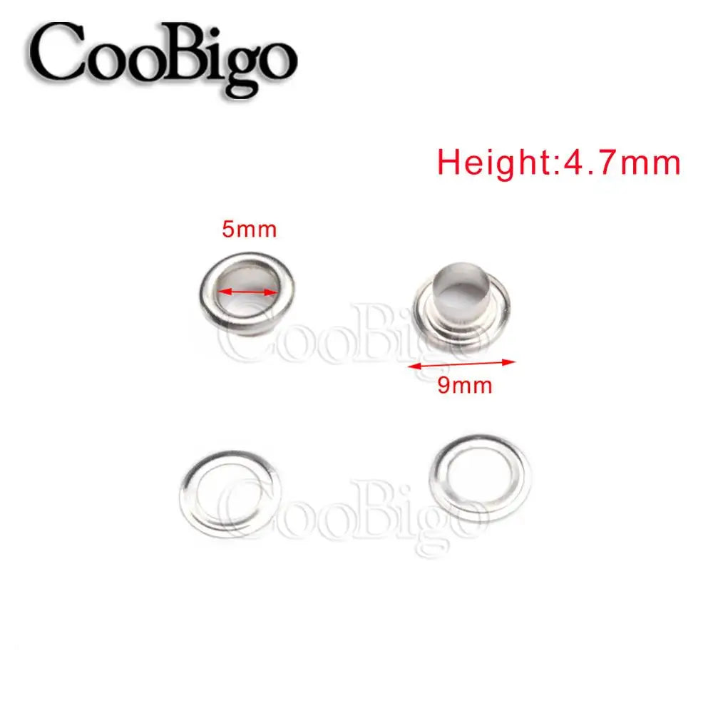 100 Sets Metal Eyelet Grommet Ring Kit for Garment Canvas Sewing Accessories Silver 2mm 3mm 4mm 5mm 6mm 8mm 10mm 12mm 14mm 17