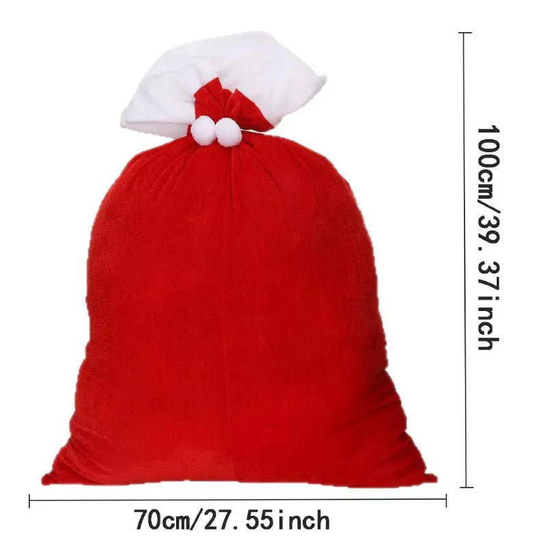 50/100x70cm Santa Claus Christmas Sack Bag Drawstring Bag, Costume Sacks for Presents, Kids Stocking Stuffer, Bags for Gifts