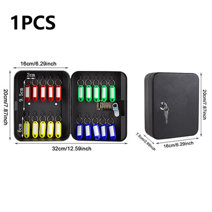 Combination Key Cabinet with Key/Code Lock 20 Key Hooks Key Cabinet Security Lock Wall Mount Box Key Holder Box Home Safe Box