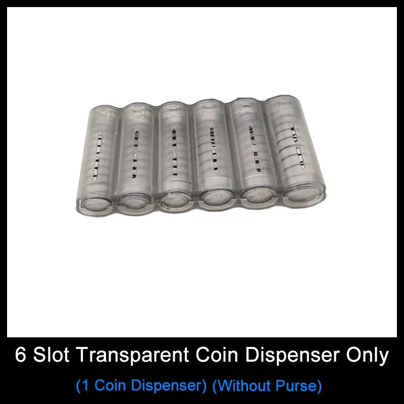 6 Slots Euro Coin Dispenser Driver Waiter's Purse Waist Wallet Zipper Pocket Coin Sorter Collector Cash Receipt Coins Safe - 