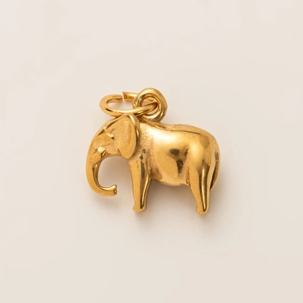 Animal Series Pendant Stainless Steel DIY Small Pendant Vacuum Plated 18K Gold Color Preserving Accessory in Furnace - elepha