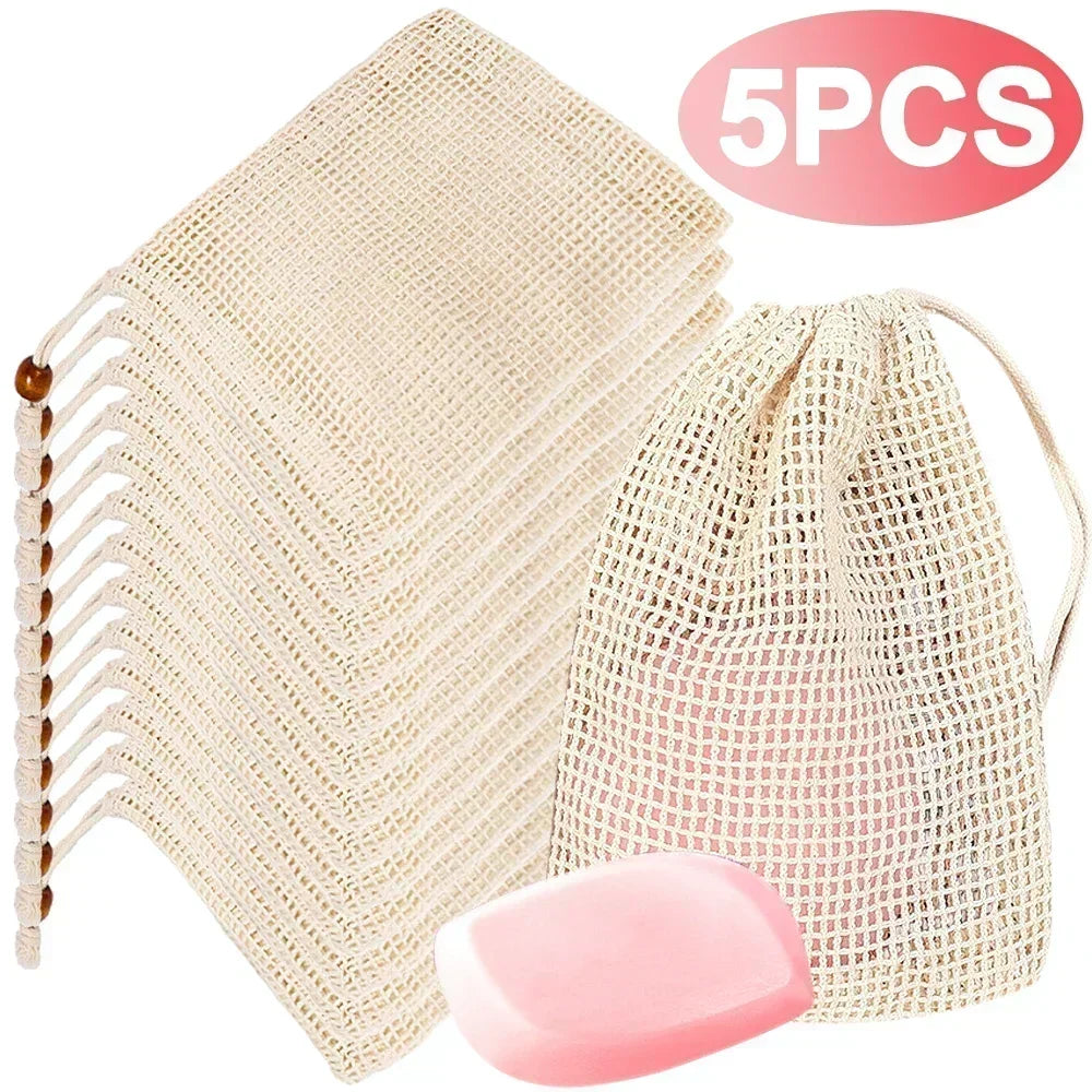 Soap Foaming Net Mesh Bags Bath Washing Tools Body Cleaning Bubble Helper Mesh Deep Cleaning Home Bathroom Exfoliating Suppli