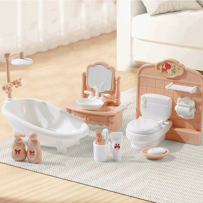 Miniature Dollhouse Furniture Kitchen Living Room Bedroom Bathroom Doll House Furniture Pretend Play Dollhouse Miniatures