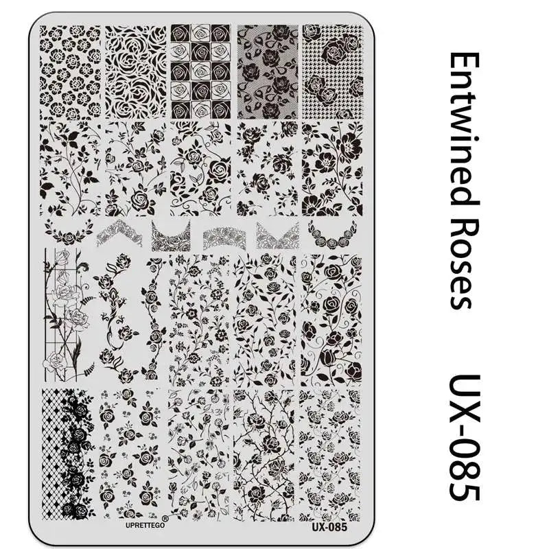 UX Serial 2 Stainless Steel Stamping Plate Template Abstract Vintage Fabric Texture Pattern Xmas Halloween Floral LaceUX52 - 