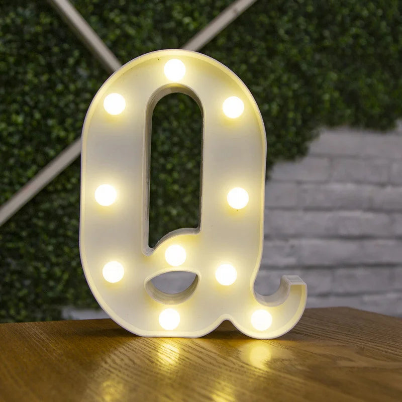 Alphabet Letter LED Nights Lights Number Lamp Decor Party Room Birthday Wall Wedding Home Decorations Personalised Ornaments 