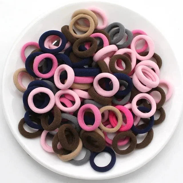 200-1000pcs Women Girls Colorful Nylon Elastic Hair Bands Ponytail Hold Small Hair Tie Rubber Bands Scrunchie Hair Accessorie