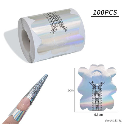 Forms for Extension Nail Molds Gel Paper for Nails Extension Templates Sculptural Shape Forms for Nails Bottom Polygel Sticke