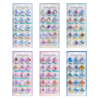 3 pcs/6 pcs Random 3D Creative Space Food Cartoon Round Relief Stickers Scrapbooking Diy Journal Cute Stationery Sticker - 6 