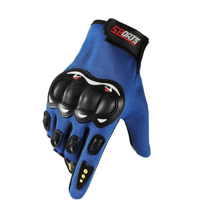 Full-finger Motorcycle Gloves Men Touch Screen Outdoor Off-road Sports Cycling Motorcycle Finger Gloves - Blue