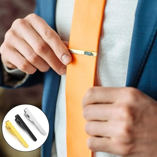 Elegant Classic Men's Tie Clip Lightweight Portable Tie Pin Metal Necktie Bar Dress Shirts Accessories for Wedding Ceremony