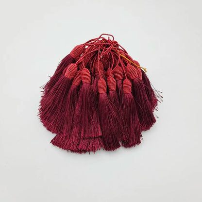 Beatiful 5pcs Hanging Rope African LaceTassels Fringe Sewing Tassel Trim for Fabric DIY Curtain Accessories Decoration - Wine