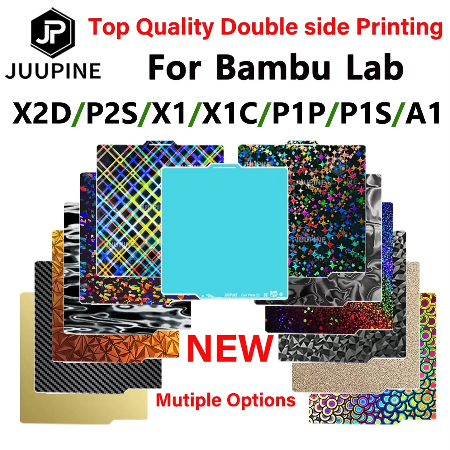 3D Printer Build Plate for Bambu Lab P2S X1 X1C P1P P1S A1 3D Printer Accessories PET Carbon Fiber Diamond PEI Texture Heatbe