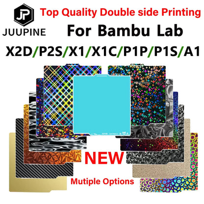 3D Printer Build Plate for Bambu Lab P2S X1 X1C P1P P1S A1 3D Printer Accessories PET Carbon Fiber Diamond PEI Texture Heatbe